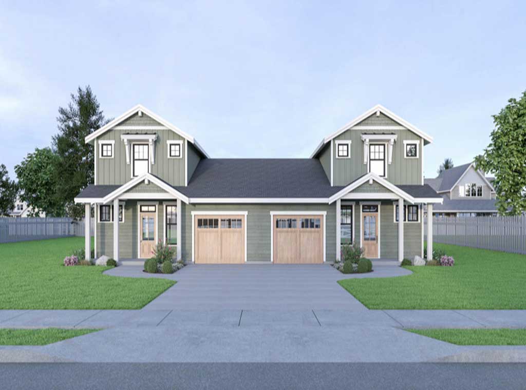 CRAFTSMAN STYLE DUPLEX HOUSE PLAN Ebhosworks