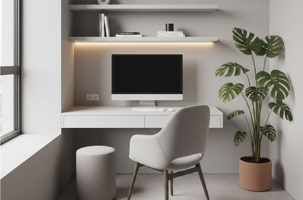 sleek minimalist home office