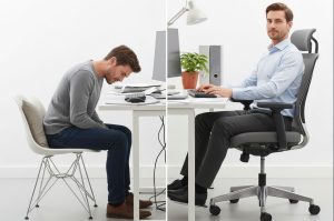 uncomfortable chair and an ergonomic one
