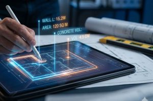 digital blueprint on a tablet