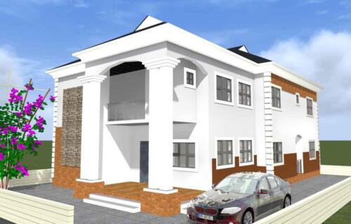 Simple Nigeria house plan 4 bedroom duplex
