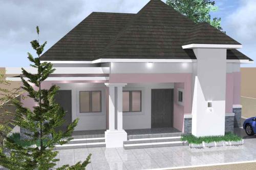 3 bedroom and attached self contained house design 