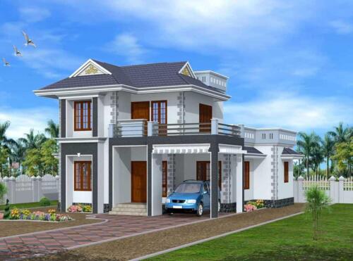 3 bedroom 3D exterior House design