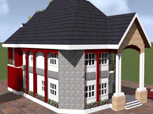 4-Bedroom-Simple-Duplex-house-plan 