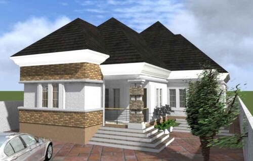 House plan 5 bedroom bungalow with pent house house