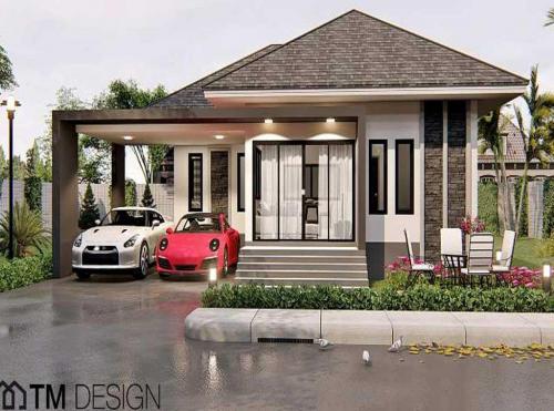Contemporary-three-bedroom-bungalow-with-elevation