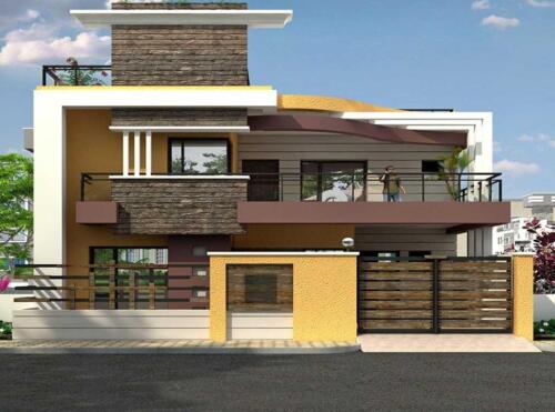 Duplex exterior design of house