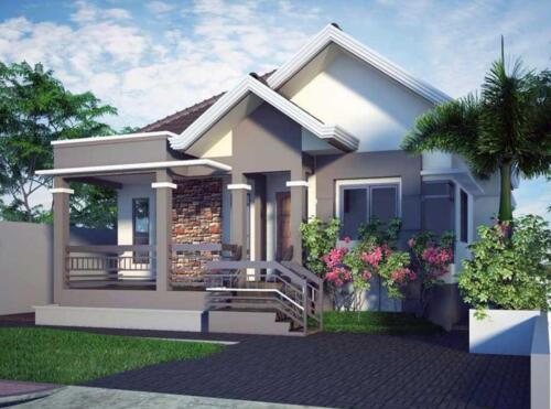 Elevated Bungalow House Design with 3 Bedrooms