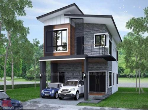 Elongated-Two-storey-House-Design-with-Four-Bedrooms