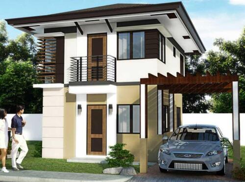 Exterior of a Double storey Modern House Design