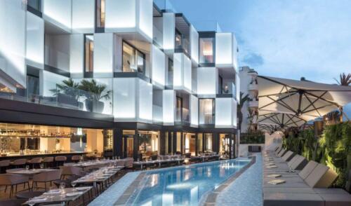 Exterior small hotel design concept