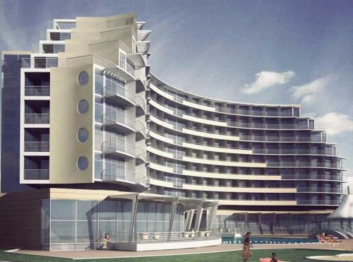 Exterior small hotel design concept