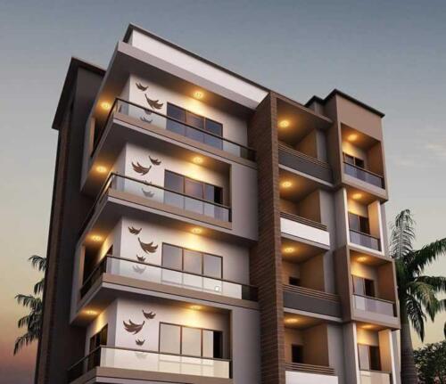 Exterior small hotel design concept