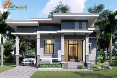 Modern Single Story Bungalow House With Three Bedrooms