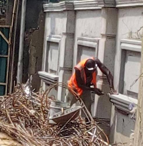 Construction of front fence work