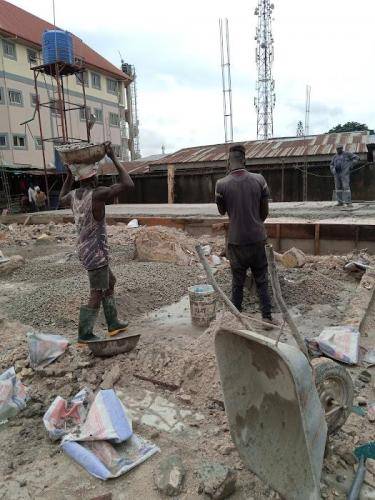 Construction work on just completed D.P.C