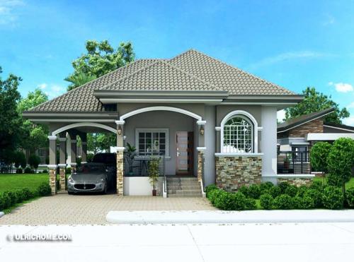 Modern-Two-Bedrooms-And-Two-Bathrooms-Bungalow-House-Plan
