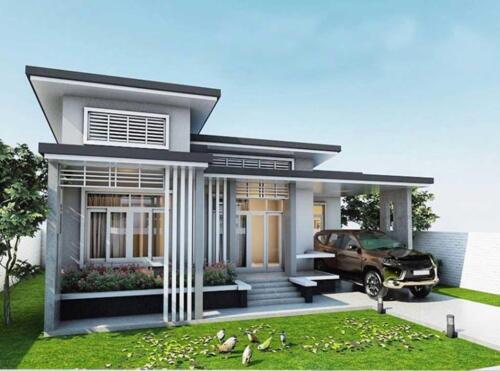 One Story House Plan with 3 Bedrooms
