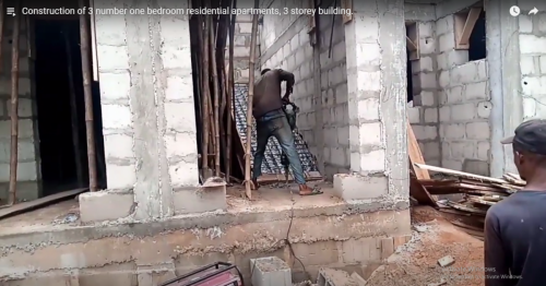 Construction of 9 flats,1 bedroom three storey apartment