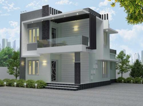Simple duplex exterior design 