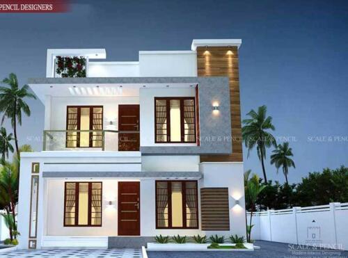 Simple small modern small house exterior wall home design.