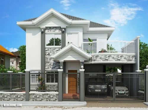 Two-Story-House-Design-With-Four-Bedrooms-Three-Bathrooms-and-Balcony