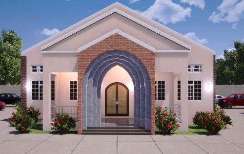 Portable Church auditorium house plan design