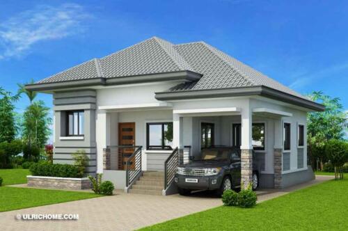Modern Bungalow House Design With Three Bedrooms